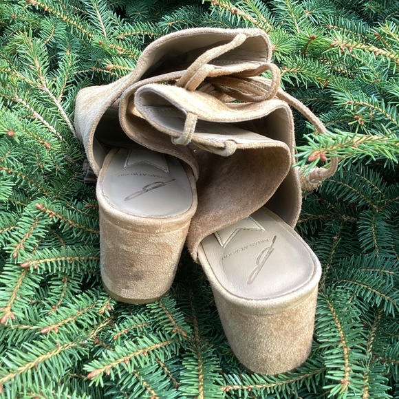 Brian Atwood B-Bali Suede Leather Peep Toe Ankle Tie Bootie - Picture 7 of 9